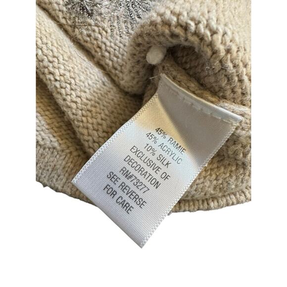 Croft & Barrow Winter Holiday Medium Women’s Sweater Birds Snowflakes Granny - Picture 5 of 8